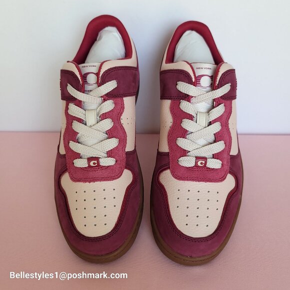 COACH Low Top Leather and Suede Sneakers C201- Pink color- Women’s US Size 9B ⭐ - Picture 8 of 16